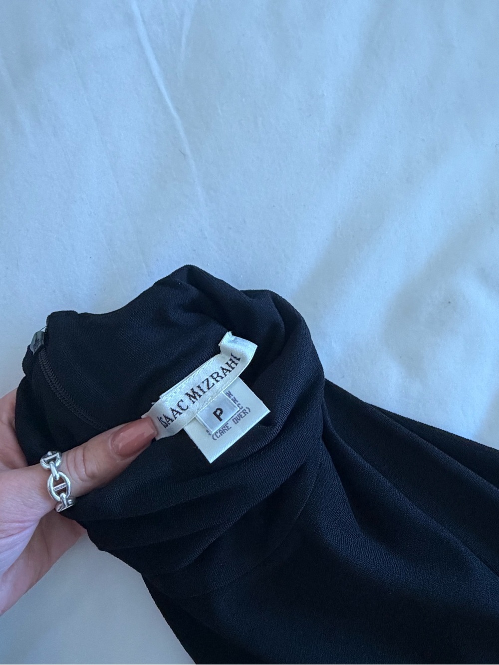 Isaac Mizrahi Black Draped Neck Top